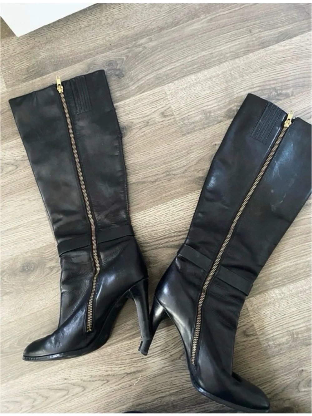 MICHAEL KORS Black Tall Leather Boots Size 7 1/2